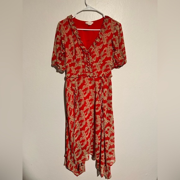 Melloday Paisley Ruffle Button Front Dress Size M - Picture 1 of 8